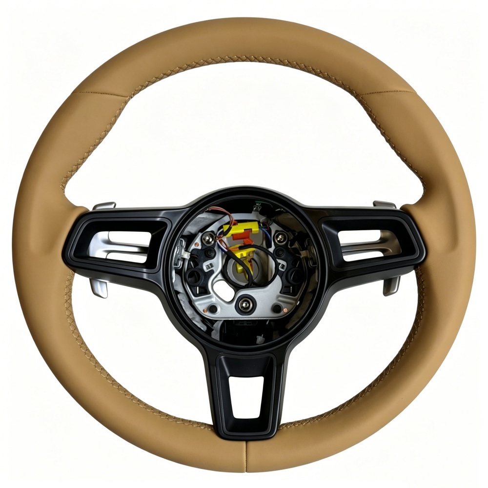 Custom Full Black Steering Wheel Without Buttons (Porsche Fitment), photo 3