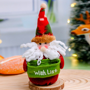 Adornos Navideños de Peluche de Santa Claus y Muñeco de Nieve con Bolsillo para Lista de Deseos, Decoración Navideña para Mesa, Muñeco de Regalo - Product Image 5