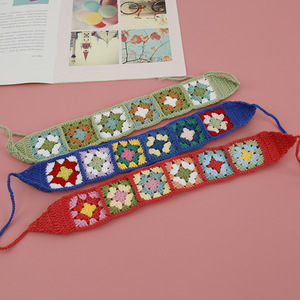 Diadema <span class=keywords><strong>de</strong></span> estilo antiguo tejida a mano por abuelas, con patrones a cuadros, exquisito tocado <span class=keywords><strong>de</strong></span> lana tejida a crochet y han. - Product Image 4