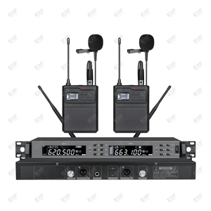 Microphone sans fil double canal OEM EIF HD-1100, léger, avec micro-cravate et micro-casque XLR, idéal pour les performances scéniques - Meilleur prix - Product Image 3