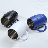 Tasse à thé au lait isotherme personnalisée de 16 oz, à double paroi, en acier inoxydable, avec poignée