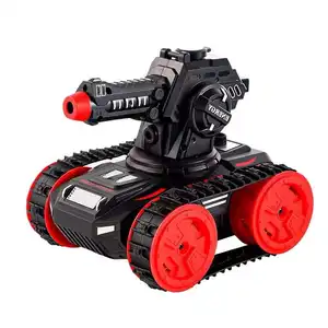 Tangki Remote Kontrol 4WD Anak-anak, Mainan Remote Control 4X4 Tangki Menembak Bom Air Pengemudi dengan Pengendali Jarak Jauh