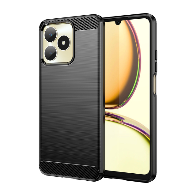 Jmax High Quality Brushed Carbon Fiber Soft TPU Shockproof Mobile Phone Case Cover for Realme C 51 53/Narzo 30 50 60 Pro 5G