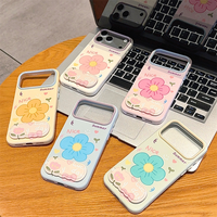 Coque de téléphone Lichicase avec motif floral estival mignon pour Itel A100 A200 A200+ City 200, support miroir de maquillage, coque mobile