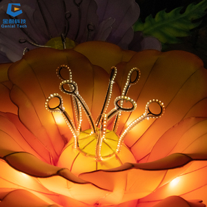 SGFL006โคมไฟผ้าไหมลายดอกไม้สีสันสดใสโคมไฟจีนทำมือกันน้ำสำหรับงานเลี้ยง - Product Image 4