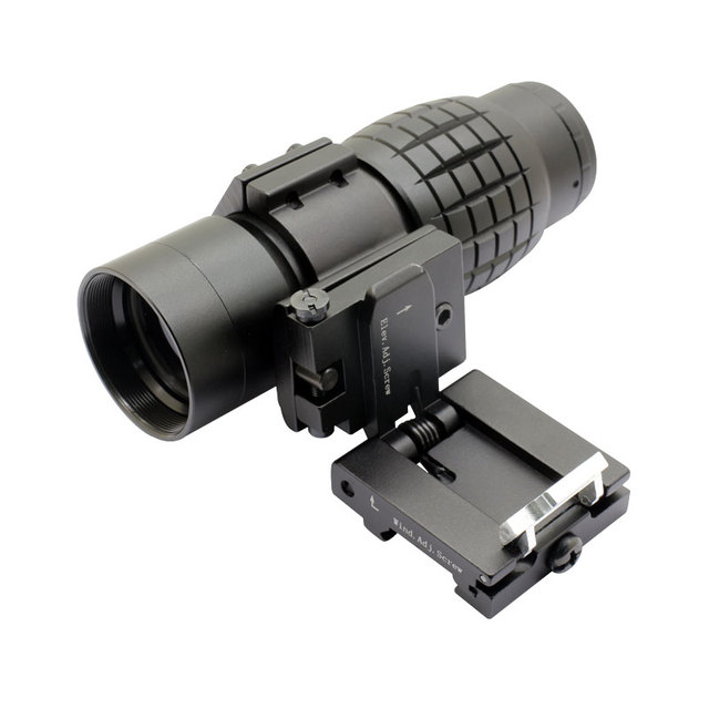 3x Flipable Aluminum Alloy Shockproof Anti-Reflective Red Dot Sight Magnifier for Hunting Tactical Use