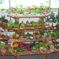 Plantes succulentes artificielles en plastique, Faux Pot de gazon rouge vert pour Bonsai, vente en gros, E07450