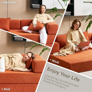 Không Tay Bộ Nhớ Bọt Sàn <span class=keywords><strong>Sofa</strong></span> Kết Hợp Miễn Phí Chuyển Đổi Gấp <span class=keywords><strong>Sofa</strong></span> Giường Cho Phòng Khách Và Phòng Ngủ - Product Image 3