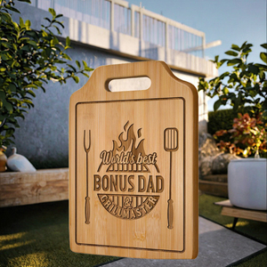 <span class=keywords><strong>Planche</strong></span> à découper rectangulaire en bambou écologique avec gravure laser personnalisée, idéale pour un cadeau d'anniversaire pour <span class=keywords><strong>papa</strong></span> - Product Image 3