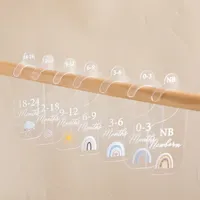 Séparateurs de penderie pour vêtements de bébé en plastique acrylique imprimé UV style bohème, marque LZW, pour nouveau-nés de 0 à 24 mois, organisateurs de penderie pour chambre de bébé, étiquettes de séparation pour cintres