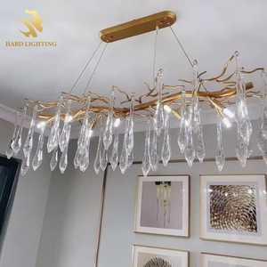 Lampadario a Sospensione di Lusso Italiano con Rami Dorati per Soggiorno, Stile Artistico Decorativo Romantico Francese, Lampadario LED - Product Image 6