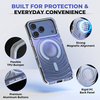 Coque AUREXIONICS à dégradé ondulé pour iPhone 17 Pro avec protection anti-traces de doigts