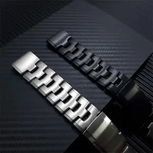 LAIHE Band Smartwatch para Garmin 22mm 26mm Silver Black Titanium Alloy Metal Watch Band