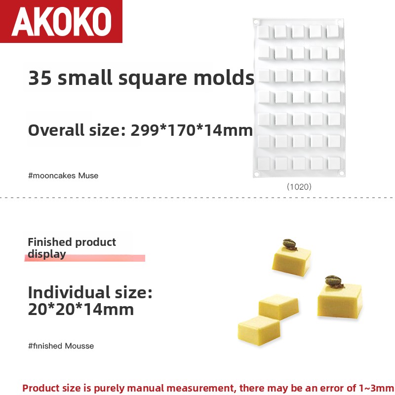 35-piece (sandwich) square mousse mold 1020