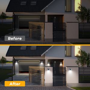 Luz de valla solar 5 W blanco frío IP65 impermeable al aire libre LED lámpara de pared para patio jardín cubierta iluminación - Product Image 6