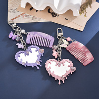 Nouveauté : Mini-breloque papillon moderne en alliage miroir fluide pour téléphone, sac, porte-clés, décoration, sangle de téléphone mignonne en forme de papillon