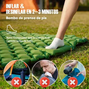 <span class=keywords><strong>Matelas</strong></span> gonflable double pour le camping en plein air, en nylon TPU, avec pompe intégrée, extra large, ultraléger, pliable, tapis de couchage, tapis de voiture - Product Image 2