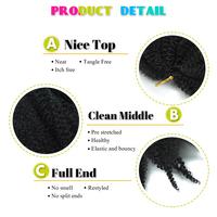 Extensions de cheveux synthétiques Ombre Afro Twist Kinky Bulk pour tresses, 8 pouces, style Marley bouclé, pour femmes noires