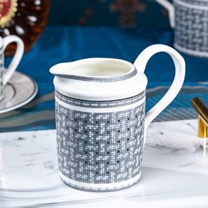 High Quality Bone China Grey 15pcs Mosaic Coffee <b>Set</b> Gold Edge Luxury Coffee Pot <b>Sets</b> - Product Image 4