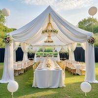 Voile de tissu transparent blanc pour mariage, rideau de fond de scène pour événements extérieurs, gaze de mousseline pour arche de mariage, décoration de scène de cérémonie