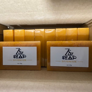 レモン ターメリック コウジ酸 ブライトニング グローソープ 手作り固形洗顔石鹸 ダークスポット・ニキビ対策 ディープクレンジング ハンドメイドソープ - Product Image 3