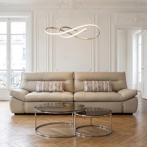 <span class=keywords><strong>Canapé</strong></span> moderne en similicuir <span class=keywords><strong>beige</strong></span>, <span class=keywords><strong>canapé</strong></span> 3 places de style mid-century pour salon, banquette en microfibre durable, facile à nettoyer - Product Image 1
