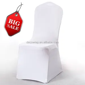 HOT SALE LONGSUN White Cheap Universal Spandex Stretch Elastic Chair Cover For Hotel Wedding Banquet Party
