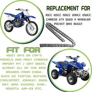 Kit de chaîne de moto 428, 122 maillons avec 4 maillons maîtres, <span class=keywords><strong>110</strong></span>-250cc, acier/métal, haute qualité pour ATV/moto tout-terrain/pit bike/go kart - Product Image 4