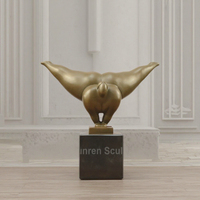 Bronze Fat Femelle Danse Sculpture Décoratif Femelle Statue En Métal Artisanat Produit