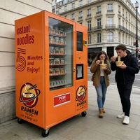 Distributeurs automatiques de ramen à l'eau chaude, distributeurs automatiques de nouilles instantanées, distributeurs automatiques de nouilles en gobelet