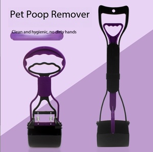 Recogedor de excrementos de mascotas con mango largo, pala limpiadora de desechos de perro portátil de plástico - Product Image 4