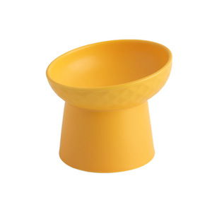 ชามอาหารแมวทรงเอียงสไตล์นอร์ดิก ปากกว้าง ทรงสูง สีลูกกวาด พร้อมที่รองคอ - Product Image 5