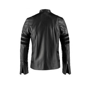 Veste en cuir de moto noire hommes, haute qualité, nouveau Design à la mode, - Product Image 6