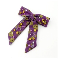 Accessoires pour cheveux de style français pour femmes Dream Fashion avec nœud et strass, pinces à cheveux en tissu imprimé en coton