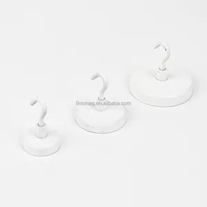 White Magnetic Hook Set Strong Magnets and Durable Metal Ceiamic Magnetic Hook