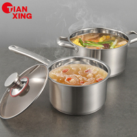 TIANXING-Batterie de cuisine moderne en acier inoxydable, ustensiles de cuisine durables, casseroles et soupes avec couvercle en verre, design durable