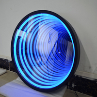Miroir tunnel décoratif de salle de bain et de salle de sport moderne de luxe en gros avec LED 3D à effet infini et anti-buée personnalisé