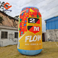 Ballon publicitaire géant gonflable en forme de canette de bière de 20 pieds, modèle de bouteille de boisson gonflable pour l'affichage