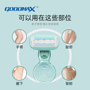 เครื่องกันขนคิ้วสำหรับผู้หญิง Goodmax พร้อมที่โกนขนใต้วงแขนและทั่วร่างกาย สีชมพูขาว ใช้แบตเตอรี่ ล้างทำความสะอาดได้ - Product Image 3