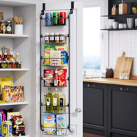Fabriek Leveren Multifunctionele Keuken Mand Rack Heavy-Duty Metaal Over De Deur Opknoping Pantry Organizer Rack