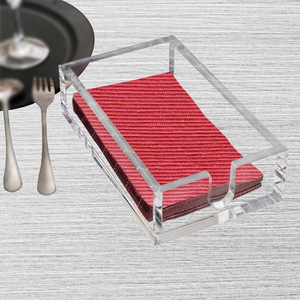 Boîte de rangement pour serviettes en acrylique Yun Zhuo, transparente, rectangulaire, organisateur de cuisine pour vaisselle - Product Image 1