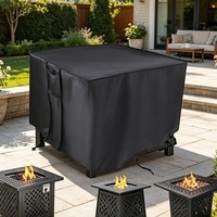 Housse de protection personnalisée imperméable pour cheminée de terrasse, en polyester Ripstop robuste, pare-vent pour barbecue à gaz avec sangles à boucles inférieures