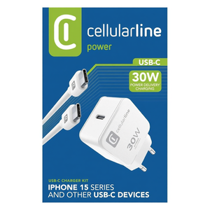 Caricabatterie <b>USB</b> Type-C CHARGER KIT 30W <b>Power</b> Delivery Bianco ACHIPHKITC2CPD30WW - Product Image 3