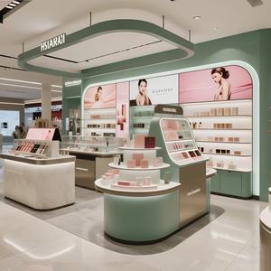 <strong>Yoshing</strong> LED Lighting Modern Customized Cosmetic Shop Display Shelf Cabinet for Makeup Store Interior Design - Product Image 4