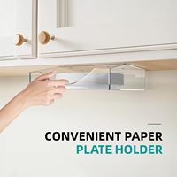 Distributeur d'assiettes en papier acrylique robuste de 4mm 8/9/10 pouces, organisateur de comptoir de cuisine mural pratique, outils de gâteau à usage extérieur