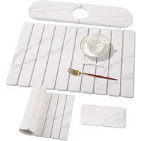 Grand tapis de séchage pour vaisselle en pierre, séchage rapide, tapis en pierre pour vaisselle, tapis absorbant l'eau en marbre et terre de diatomée