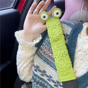 ปลอกหุ้มพวงมาลัยรถยนต์หนังแท้ถักโครเชต์ลายดอกทานตะวันแบบครอส-บอร์เดอร์ แอคกี้ แฟชั่น พร้อมอุปกรณ์เสริมสำหรับสะพายไหล่ - Product Image 4