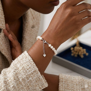 Bracelet en argent de luxe plaqué or 14 carats avec perle d'eau douce naturelle imperméable - Product Image 4