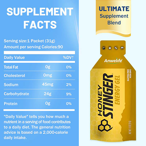 Suplemen Nutrisi Olahraga OEM untuk Latihan & Lari Bebas Gluten <span class=keywords><strong>Gel</strong></span> Energi Madu Emas - Product Image 2