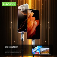 Câble USB C vers USB C 65W avec lumière LED colorée, câble de charge rapide lumineux, câble de données tressé de type C pour téléphone portable